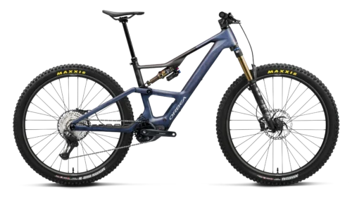 Rise-LT-M10-Tanzanite-Carbon-View-Carbon-Raw-Matt Orbea Rise LT M10 Carbon Electric Mountain Bike Shimano XT Di2 160mm 2026 - Tanzanite Carbon View / Carbon Raw Matt