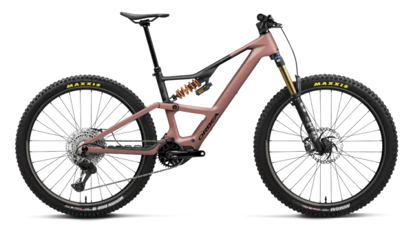 Rise-LT-MTeam-Desert-Rose-Carbon-Raw-Matt Orbea Rise LT M-Team Carbon Electric Mountain Bike FOX Factory 160mm 2026 - Desert Rose / Carbon Raw Matt
